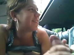 Cum to mouth chubby teen girl in the car