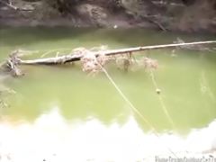 Two thick amateur lesbians play outside